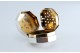 Caixa de Vinagrete em prata e ouro de forma hexagonal e lisa em ambos os lado